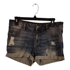 BDG Mid Rise Alexa Shorts, Distressed Folded Hem size 29